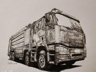 手繪消防車，真愛無疑了！
